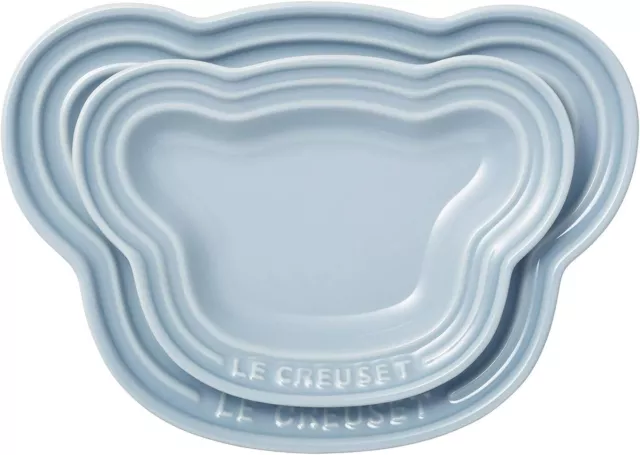 Le Creuset Plate Baby Bear Plate Set Coastal Blue Heat Resistant Cold NEW F/S