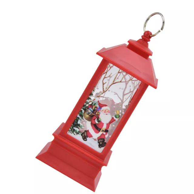 (red)Christmas Decorative Lantern Deer Lantern Portable Gifts LED Light With