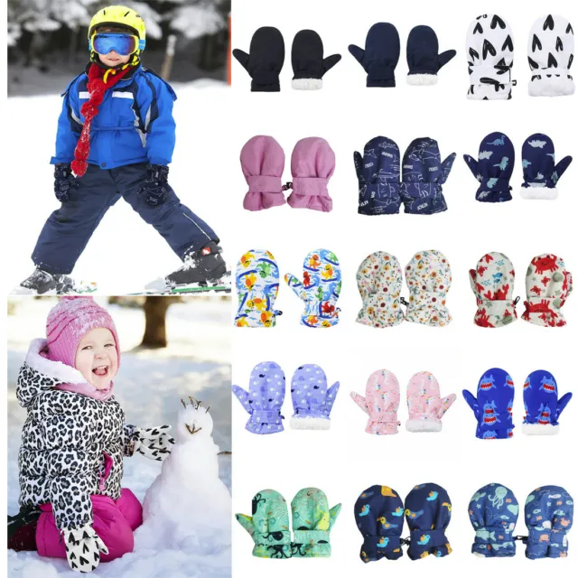 Toddler Mittens Waterproof Winter Warm Snow Ski Gloves For Kids Baby Girls Boys