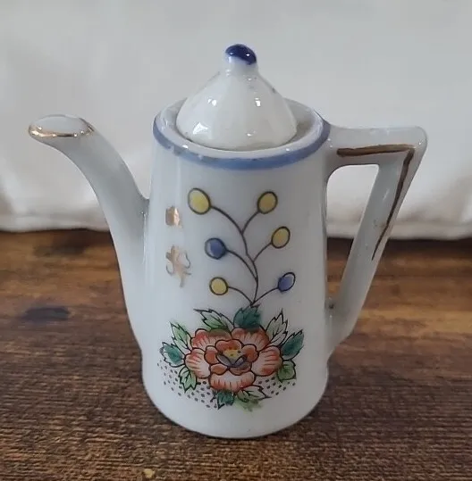 Miniature 2" TeaPot -  Made in Occupied Japan - Hand Painted