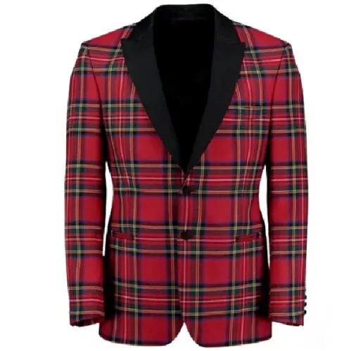 Scottish Mens Royal Stewart Kilt Jacket Traditional Tartan Dinner Party Jacket