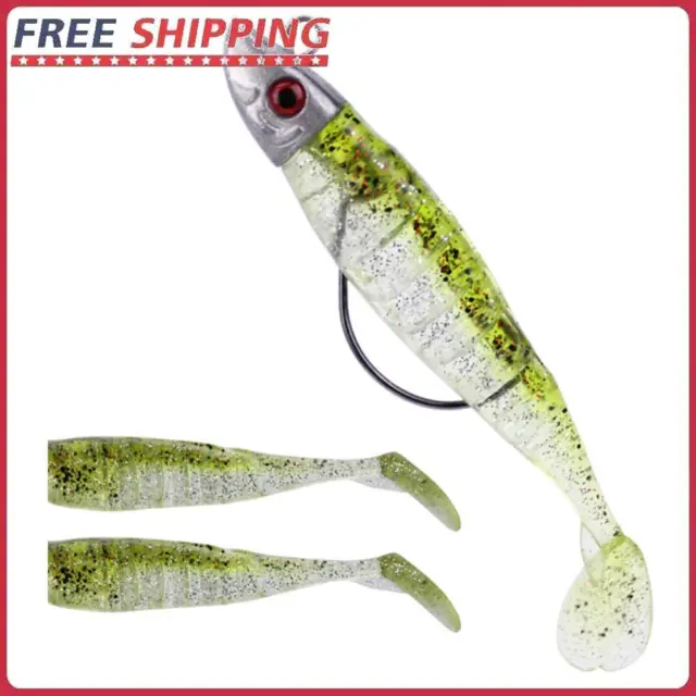 Jig Fishing Lure 11cm 25g Lead Head Crank Hook Soft Paddle Tail Artificial Bait