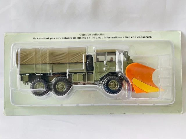 Modellino Camion BERLIET GBU 15 Militare - Hachette IXO Scala 1/43 - Chasse-neige
