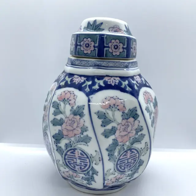 Handbemalt chinesisch japanisch orientalisch Urne Ingwer Glas Aufbewahrungstopf Sammlerstück 3
