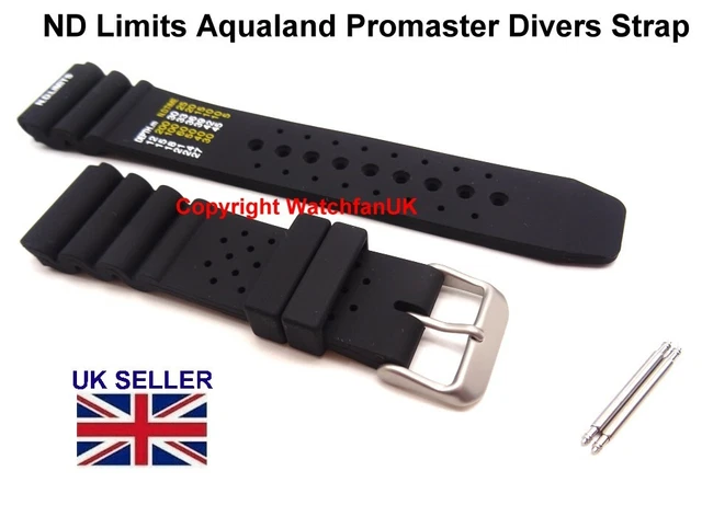 Cinturino In Gomma Silicone Per Orologio Subacqueo Citizen, Nero, Maddisons Of Durham
