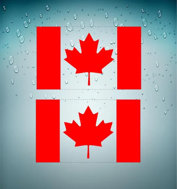 2x Sticker Car Motorbike Biker Flag Canada Canadian Transparent