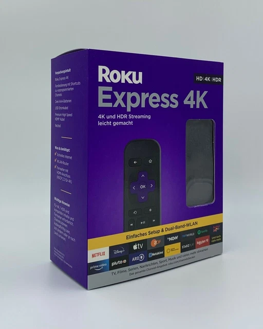ROKU EXPRESS 4K Streaming Media Player Black New Original Packaging TV