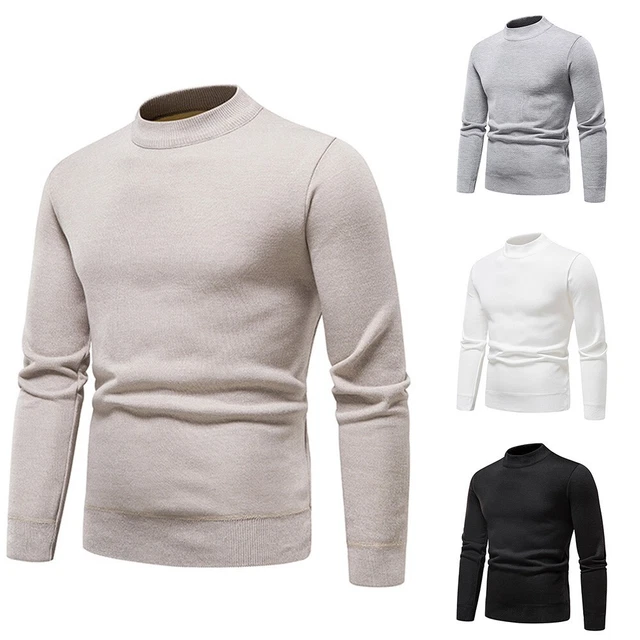 Maglione Uomo Maglia Maglione Solido Maglione Accessori Invernali Collo Equipaggio