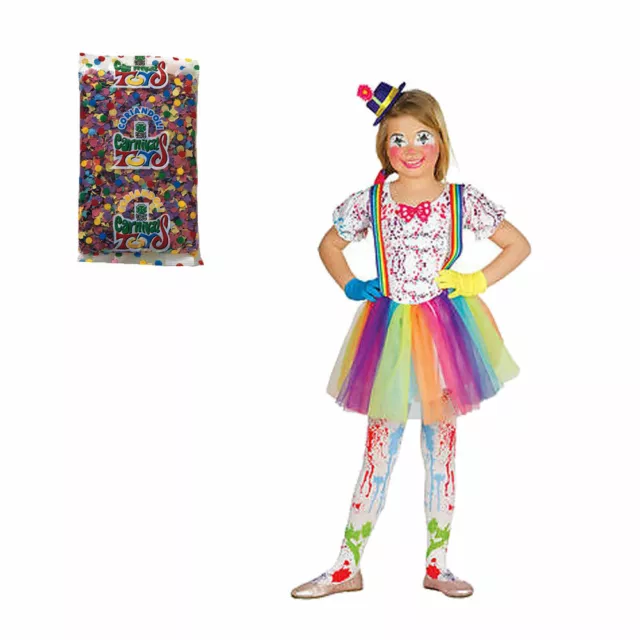 GUIRCA COSTUME DA Clown Pagliaccio Vestito con Tutù Carnevale Bambina 5-6  Anni EUR 19,99 - PicClick IT