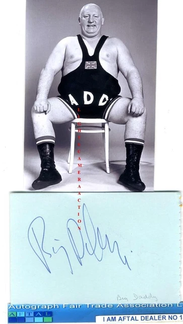 Big Daddy vintage signed page AFTAL#145
