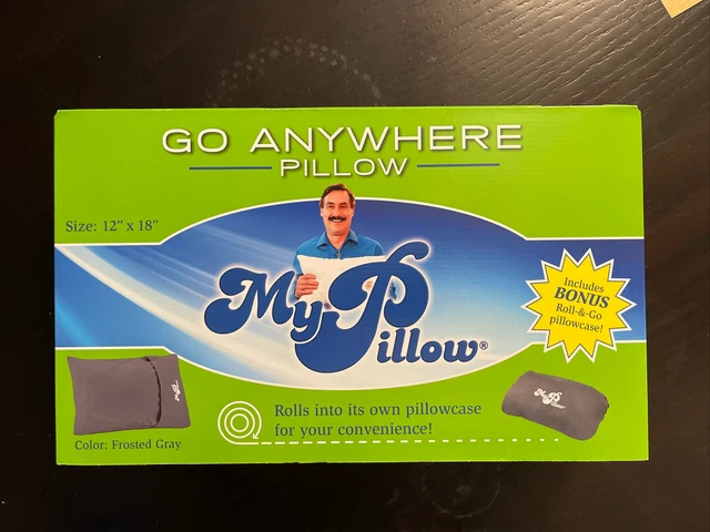 New My Pillow Go Anywhere Travel 12”X18” Includes Bonus + FREE Trump Figure