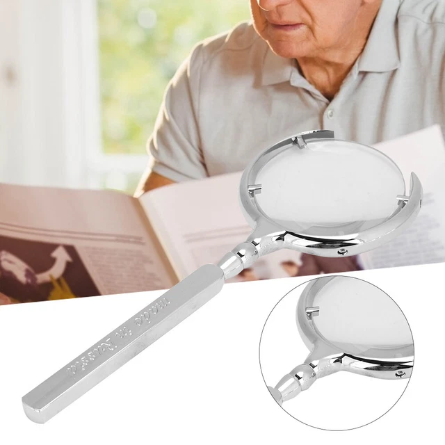 (Plata) Lupa fácil de llevar colores elegantes seguros y duraderos de mano