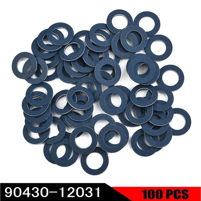 100 X Lavatrici Scarico Olio Tappo Guarnizione Per Toyota OE 90430-12031 12 mm