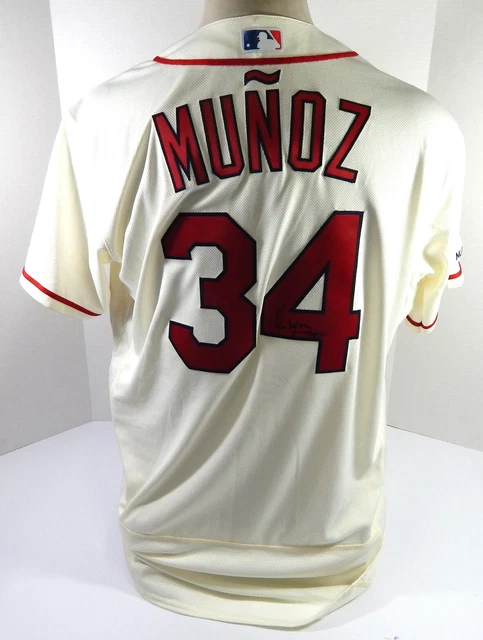 2019 St Louis Cardinals Yairo Munoz #34 Game Issued Blue Jersey MLB 150 Patch