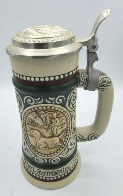 Avon Beer Stein Ceramarte  Handcrafted 1978 Made in Brazil - Fishing/Hunting