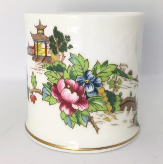 Vintage Krone Staffordshire Pagode Knochen China Zahnstocher Halter Schmuck Topf