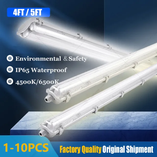 LED Tube Light 18-44W 4FT 5FT Single Twin Non Corrosive Weatherproof IP65 Batte