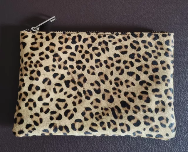 GORGEOUS BRAMPTON LONDON Leopard Print Real Leather Clutch Bag 8