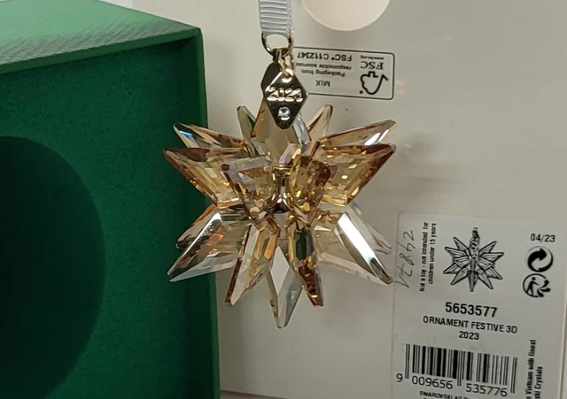 SWAROVSKI STERN WEIHNACHTEN 2023 3D Gold Festive Christmas Ornament 5653577  NEU EUR 70,00 - PicClick DE