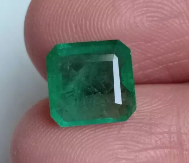 Zambian Emerald Octagon Cut Untreated Unheated Loose Gemstone Certified 3.30 Cts