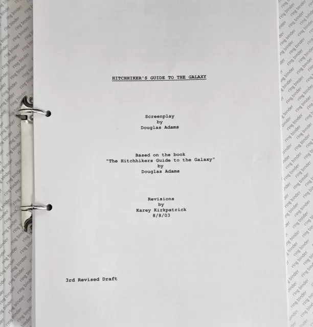 Hitchhikers Guide to the Galaxy movie script. Over 700 movie scripts for sale.