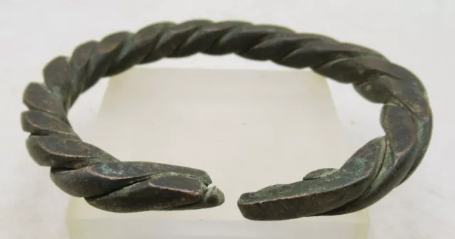 A53 Circa 900 - 1000 Ad Viking Era Norse Bronze Twisted Warriors Bracelet