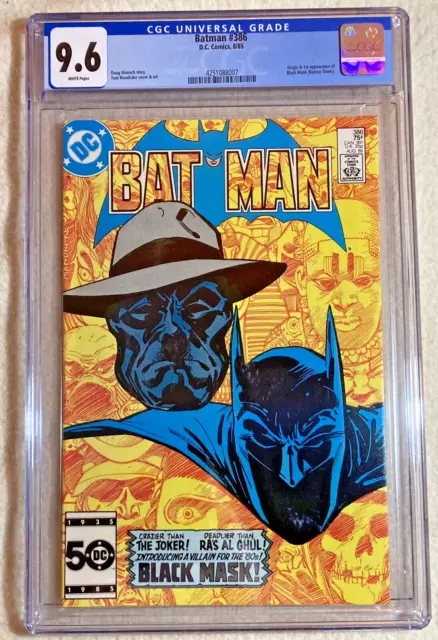 🔑Batman 386 CGC 9.6 🔥1st App Black Mask🔥 Key Issue NM Gotham