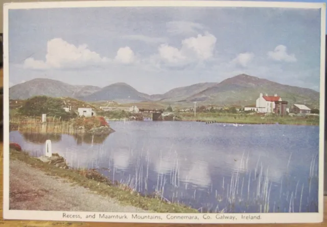 Irish Postcard RECESS and MAAMTURK Mtns Connemara Galway Ireland PC DeLuxe 74