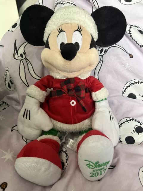 Disney Store Exclusive 2017 Christmas Holidays Minnie Mouse Soft Plush Toy Teddy