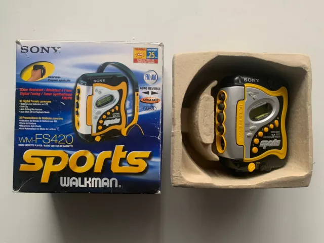 SONY WM-FS420 Sports Walkman, AM/FM Radio Cassette Player. BOXED