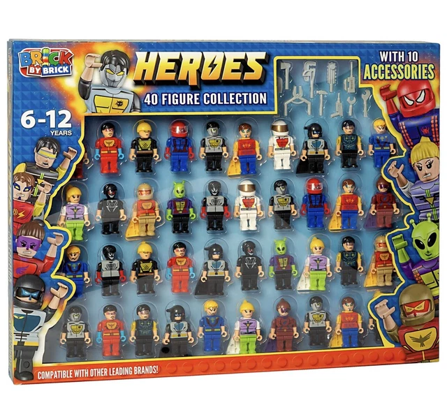 NEW BRICK BY Brick Heroes Figure Collection 40Pk Multi Functional Characters ?�21.51 - PicClick UK