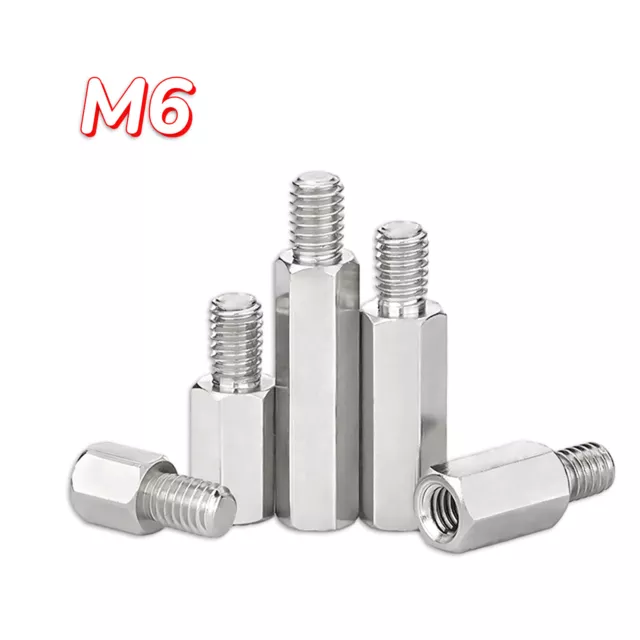 M6 Male-Female 303 Stainless Steel Hex Standoff Screw Spacer Pillar Hex Support