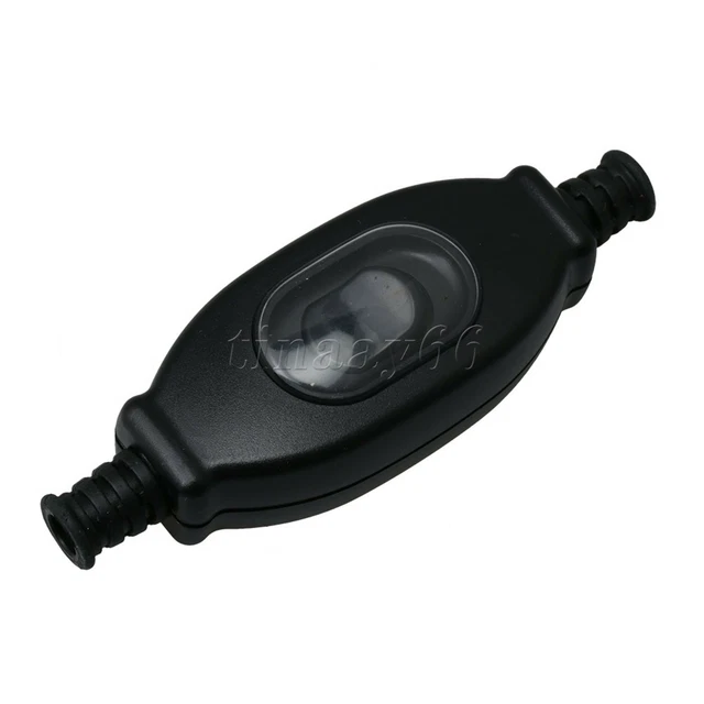 BLACK IP65 PLASTIC In line Switch ON/OFF Light Rocker Switch AC 250V 3A ...