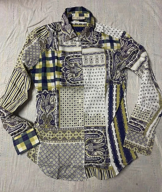 Camicia Etro cotton stretch fantasia paisley Tg 46 it Shirt Etro in Cotone