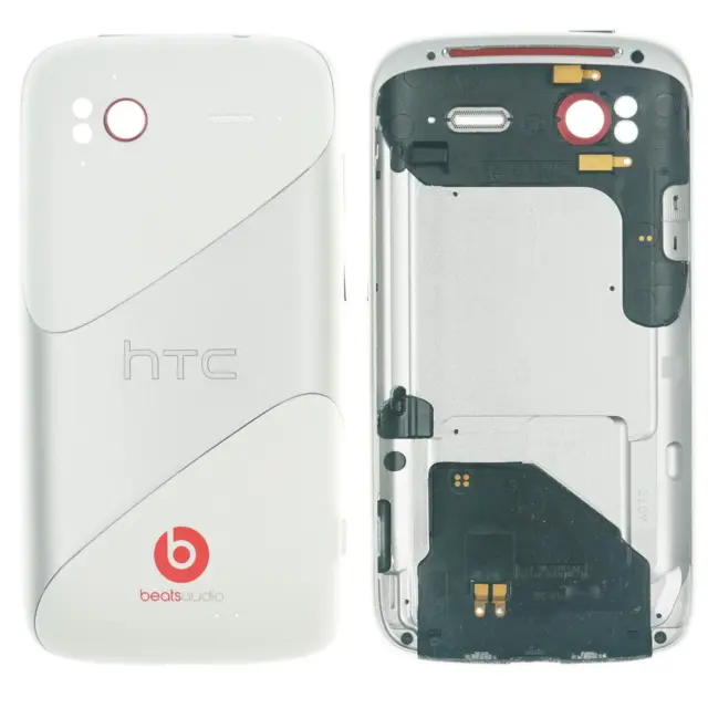 Original HTC Sensation G14 G18 Batterie Couvercle Boîtier Étui Blanc 'Argent