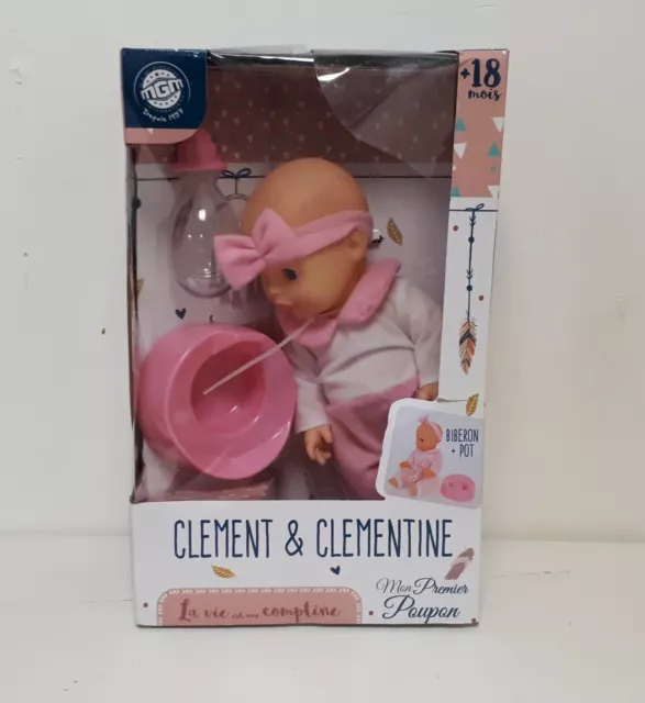 CLEMENT CLEMENTINE - Poupon avec Biberon et Pot - 124413 - 31 cm 