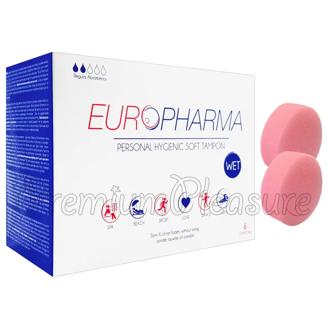 6X Europharma Suave Tampones Mojado Ejotes Rosa Esponja Higiénico para Nado Sex