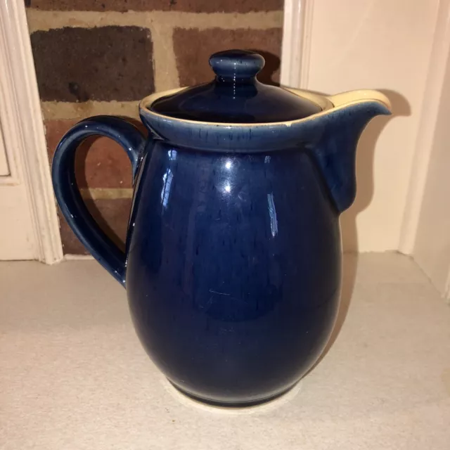 Denby Coffee Pot Large Vintage Cottage Blue Lidded Coffee Pot, 2.5 Pints Vgc