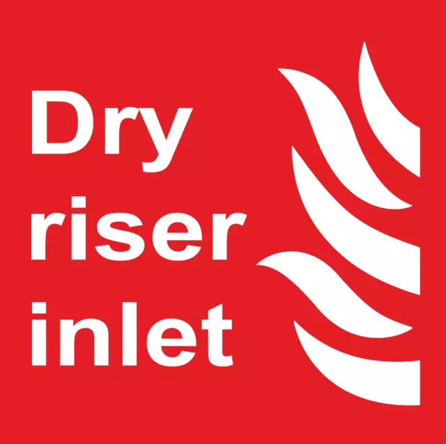 Fire Equipment Dry Riser Inlet Sign Adhesive External Grade Sticker 125mm