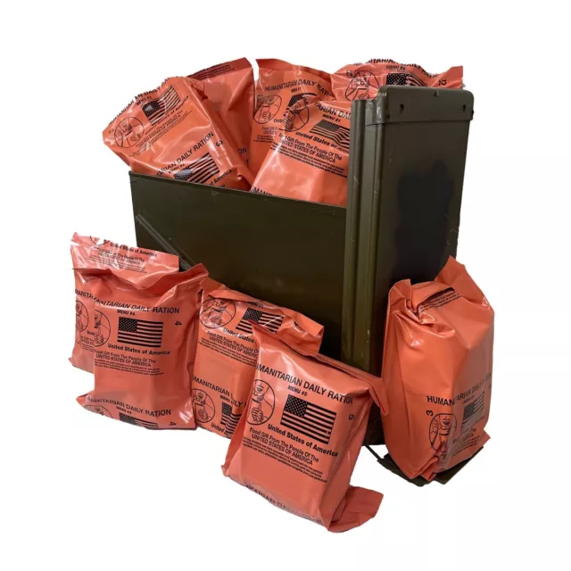 MREs (HDR) 20 Meal Combo Free Shipping plus M548 (20mm) Ammo Can Used Grade 1