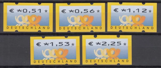 DEUTSCHLAND - Automatenmarken-Satz Postemblem 2002 postfr./** Frankatur 5,97 €