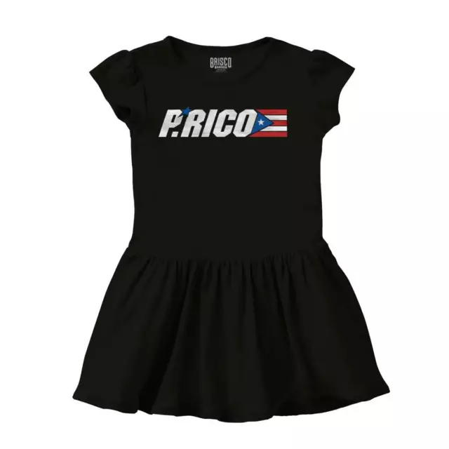 Puerto Rican Island Pride National Flag Girls Solid Baby Infant Dress