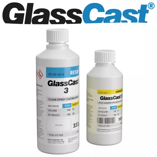 Clear Epoxy Coating Resin for Floors, Tables, Bartops GlassCast 3 - 500g