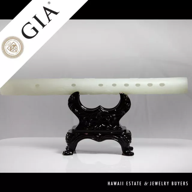 Important Chinese Antique Jade Ceremonial Instrument Flute Certified Gia Jade Important Chinese Antique Jade Ceremonial Instrument Flute Certified Gia Jade