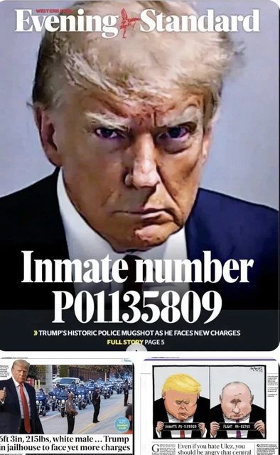 Donald Trump Mugshot Photo Georgia Arrest Inmate  No Putin Wagner UK News 25 Aug