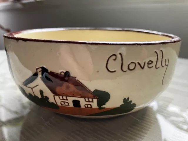 Watcombe Clovelly Torquay/Devon  Motto Ware Butter Dish Cottage Design Cream