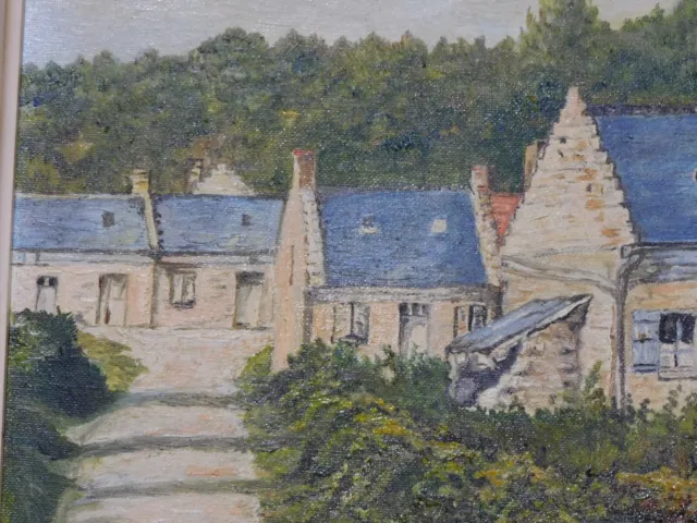 TABLEAU PEINTURE SELENS LES VIEILLES MAISONS SIGNé A.COZE  48CMX56CM BQ11 3