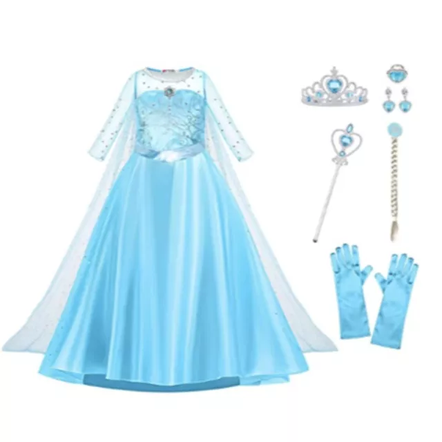 Princess Elsa Anna Role Cosplay Dress up Costume Dress for Girls 2-10 Y Toddler