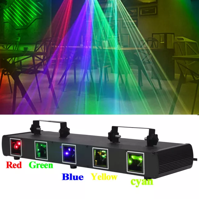 5 Lens RGBYC DJ Laser Party Light LED Projector Stage Light DMX DJ Disco Show US 2