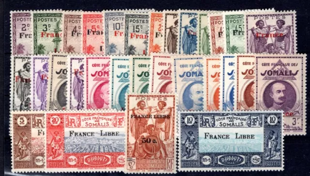 COTE SOMALI 1942 Yvert 204-233 ** POSTFRISCH TADELLOS SATZ FRANCE LIBRE(H1012